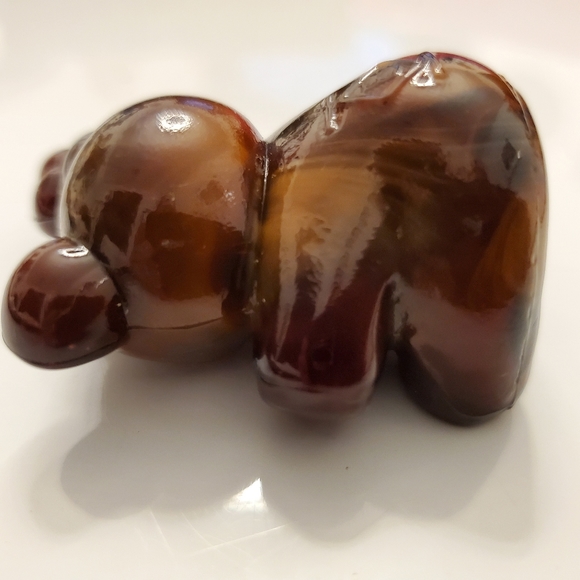 Vntg Boyd "Patrick the Bear" Chocolate Brown Slag Glass - Picture 9 of 10